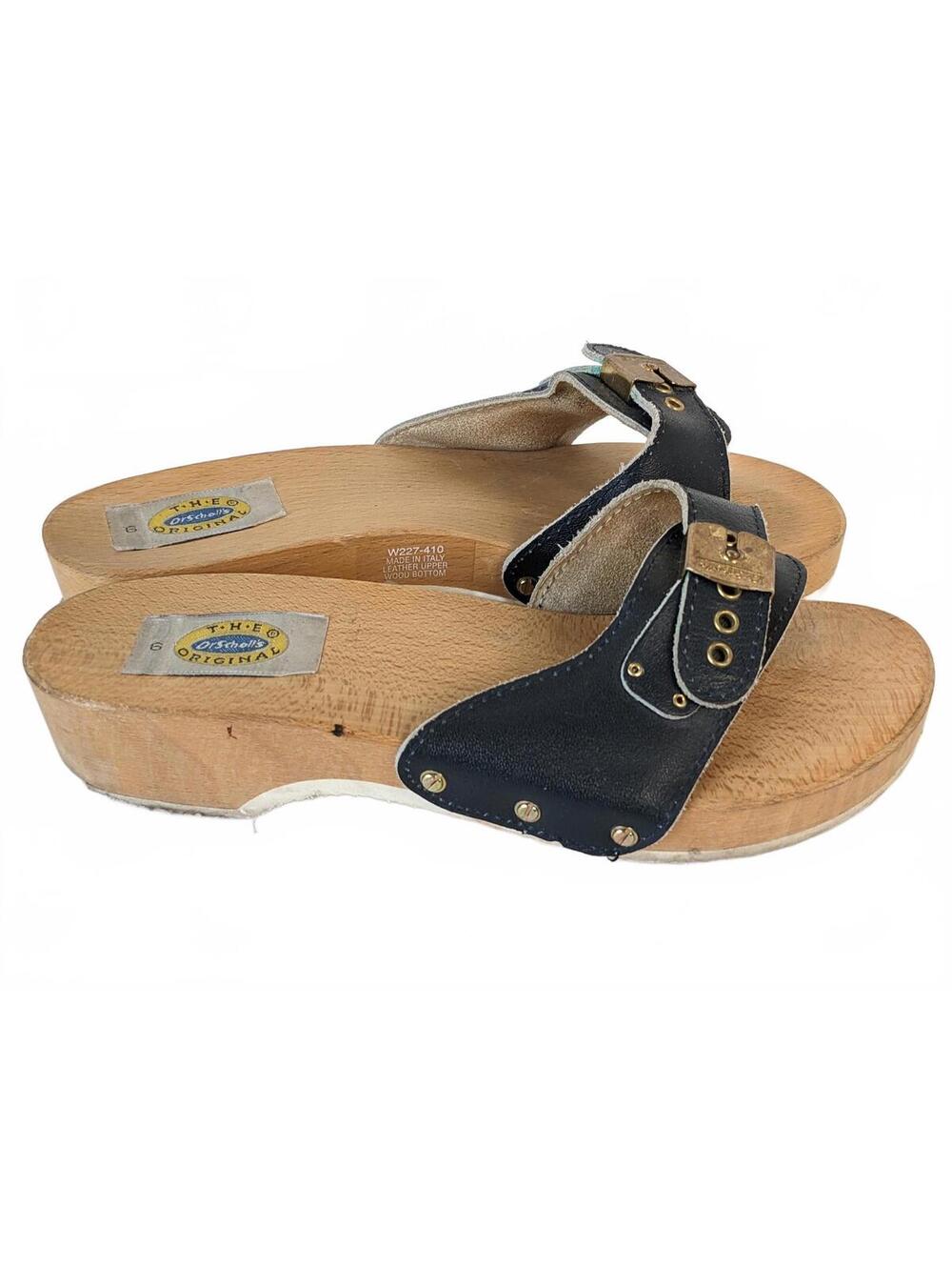 Dr. Scholl's Italy 1956 Women Sandals Wooden Mules Clogs US6